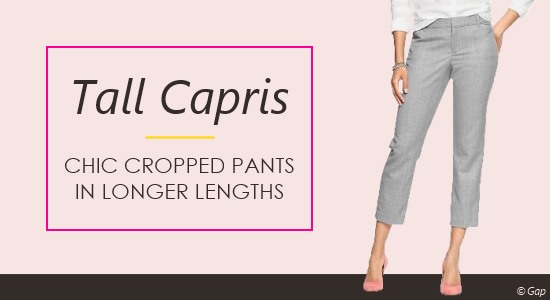 Tall Women's Capri Pants - Ladies Cropped Jeans & Pants in Long ...