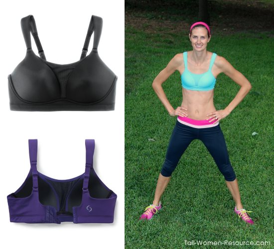The Luna sports bra has wide, adjustable straps that are great for tall women.