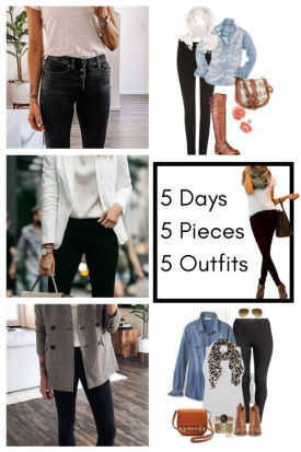 Learn how to create five outfits for tall women with only five clothing pieces.